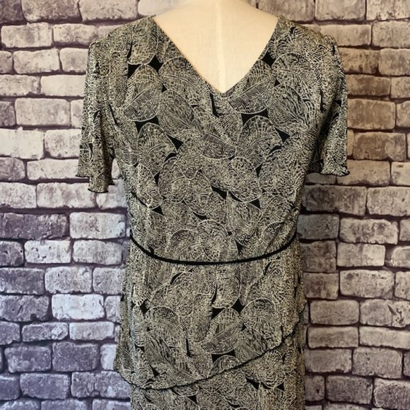 Connected Apparel Black & Ivory Short Sleeve Dress - Picture 11 of 13